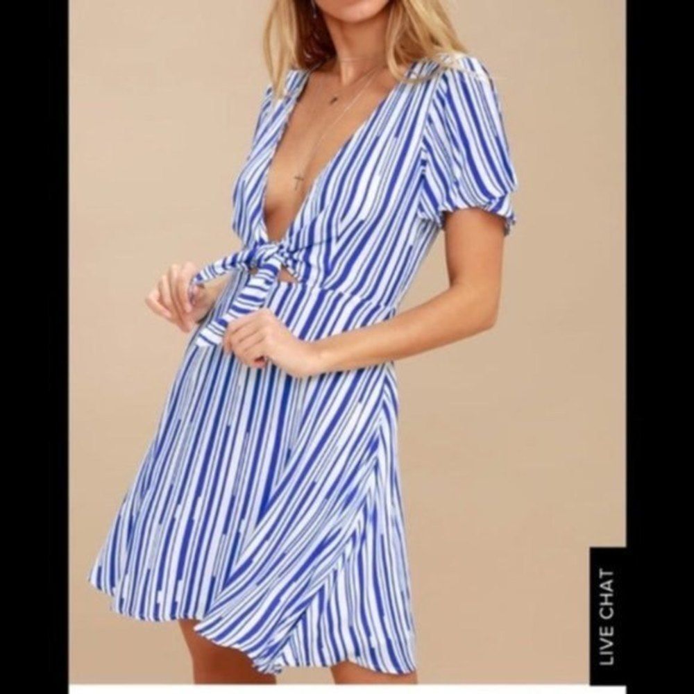 Lulu's Sun On My Side Tie-Front Skater Dress XS